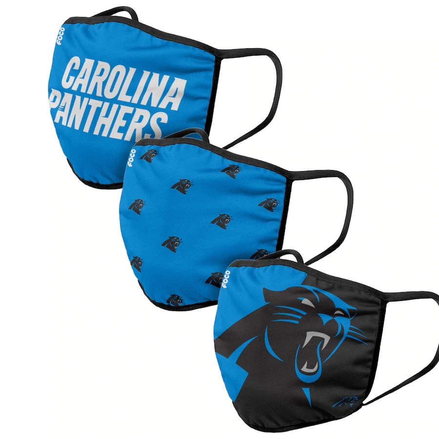  Carolina Panthers Adult Face Covering 3-PackDust mask with filter->new york jets->NFL Jersey